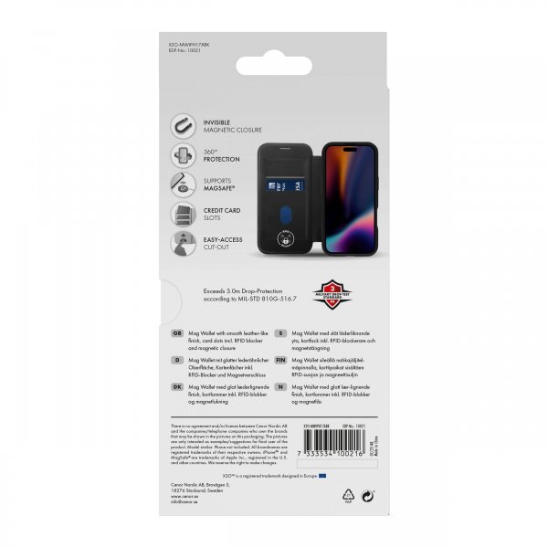 X2O iPhone Air Etui Mag Wallet Svart