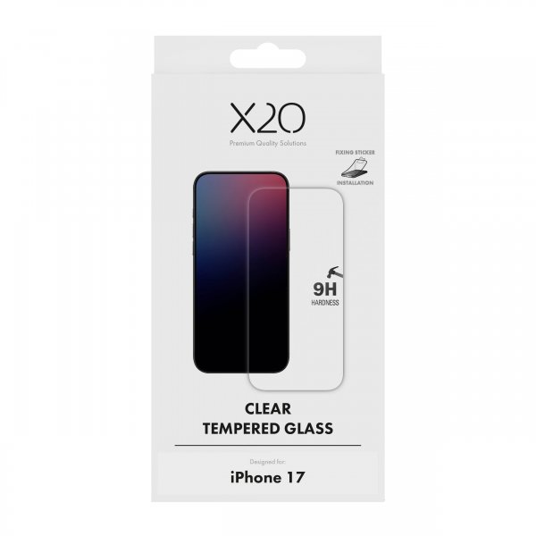 X2O iPhone 17 Skjermbeskytter Herdet Beskyttelsesglass 9H