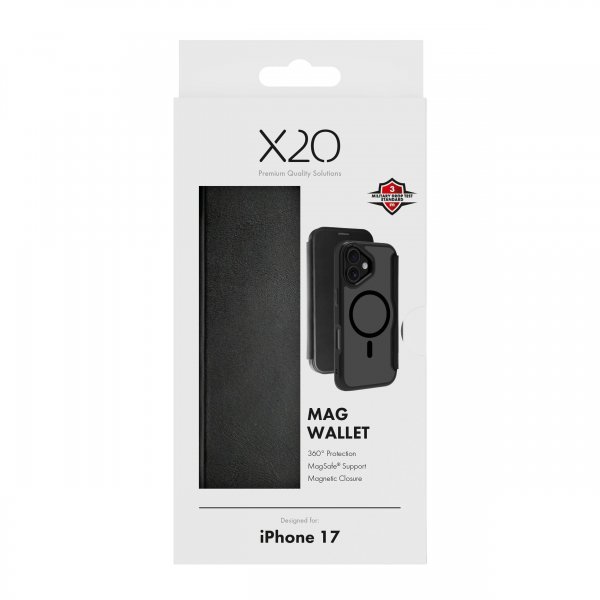 X2O iPhone 17 Etui Mag Wallet Svart