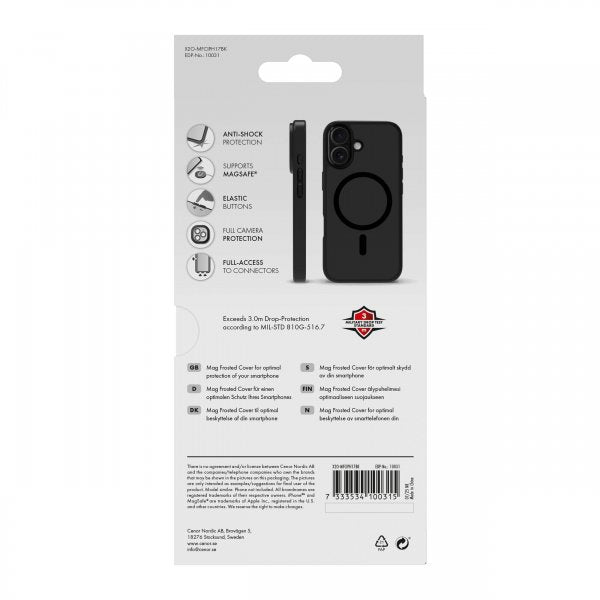 X2O iPhone 17 Deksel Mag Frosted Svart