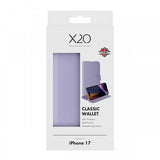 X2O iPhone 17 Etui Classic Wallet Lavendel