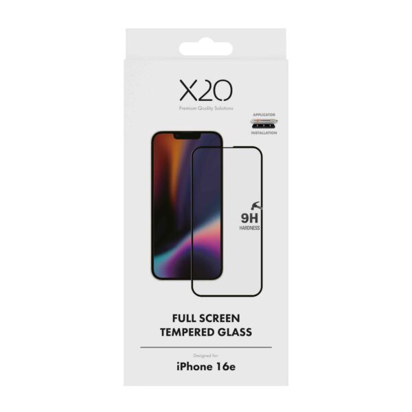 X2O iPhone 16e/17e Skjermbeskytter Full Screen