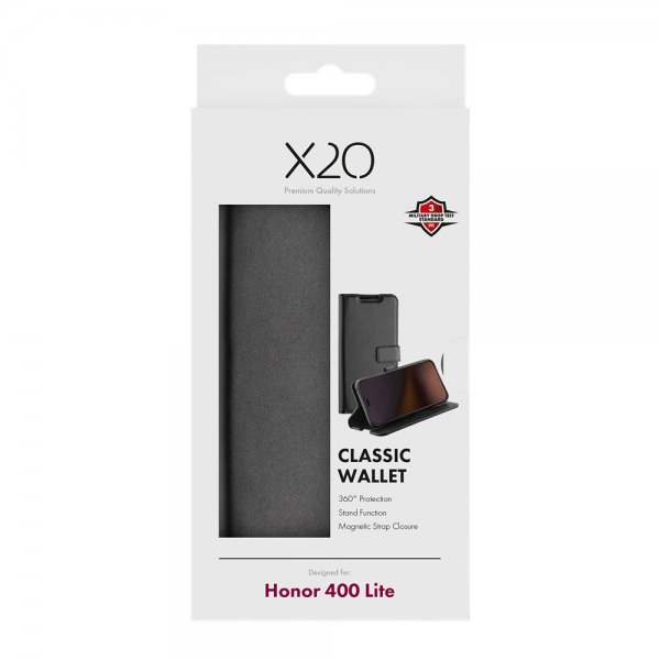 X2O Honor 400 Lite Etui Classic Wallet Svart
