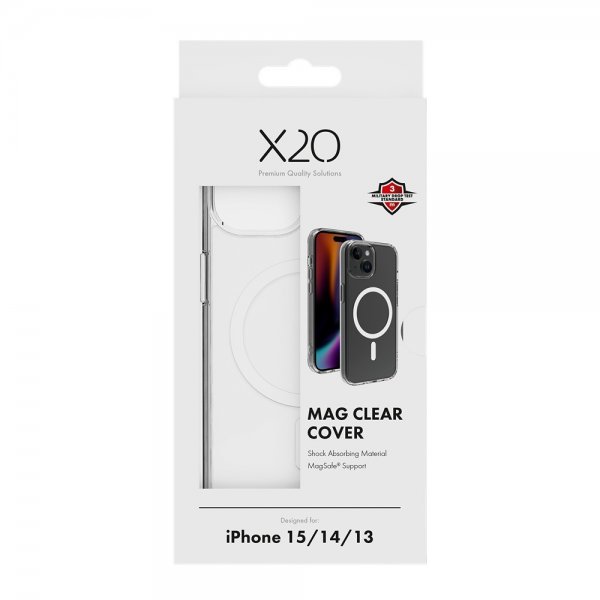 X2O iPhone 13/14/15 Deksel Mag Clear Transparent