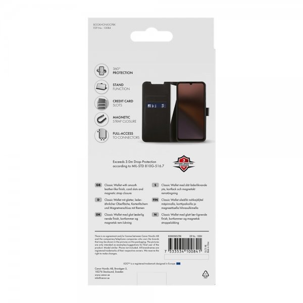 X2O Honor X5c Plus Etui Classic Wallet Svart