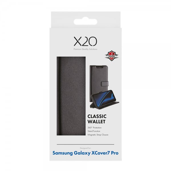 X2O Samsung Galaxy XCover 7 Pro Etui Classic Wallet Svart