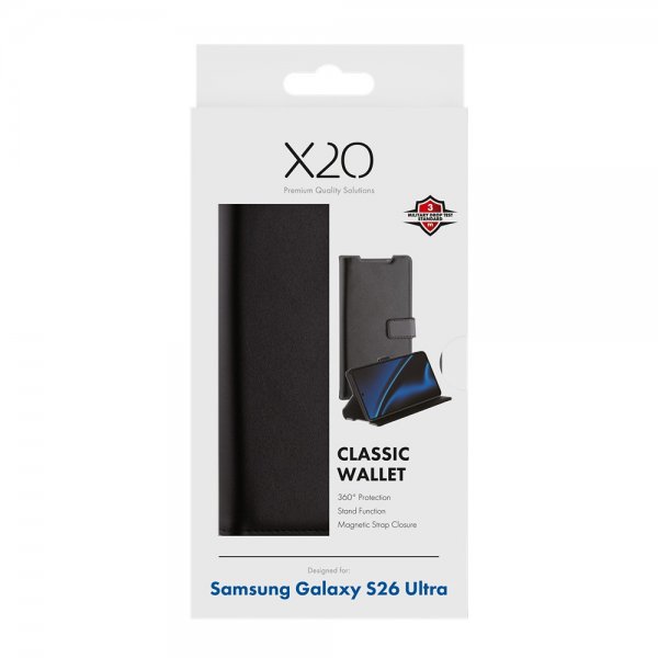 X2O Samsung Galaxy S26 Ultra Etui Classic Wallet Svart