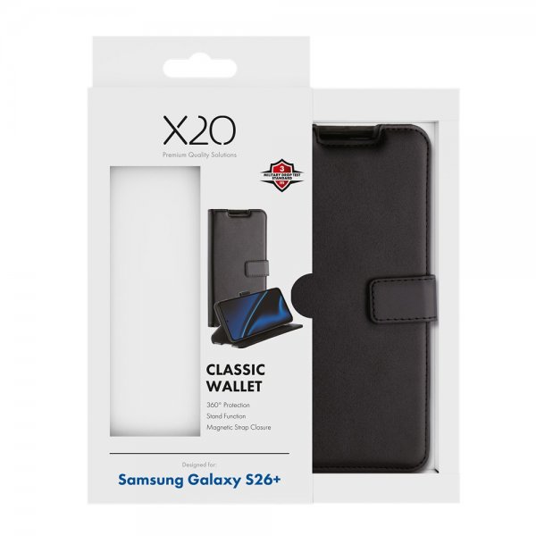 X2O Samsung Galaxy S26 Plus Etui Classic Wallet Svart
