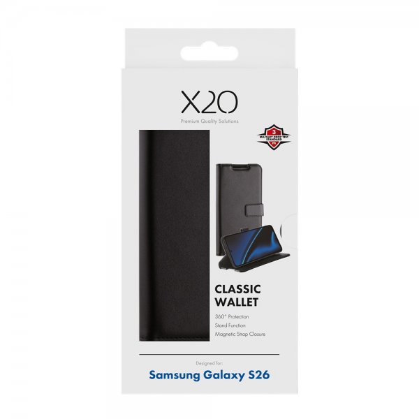 X2O Samsung Galaxy S26 Etui Classic Wallet Svart