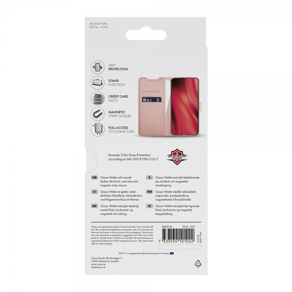 X2O OnePlus 15 Etui Classic Wallet Rosegull