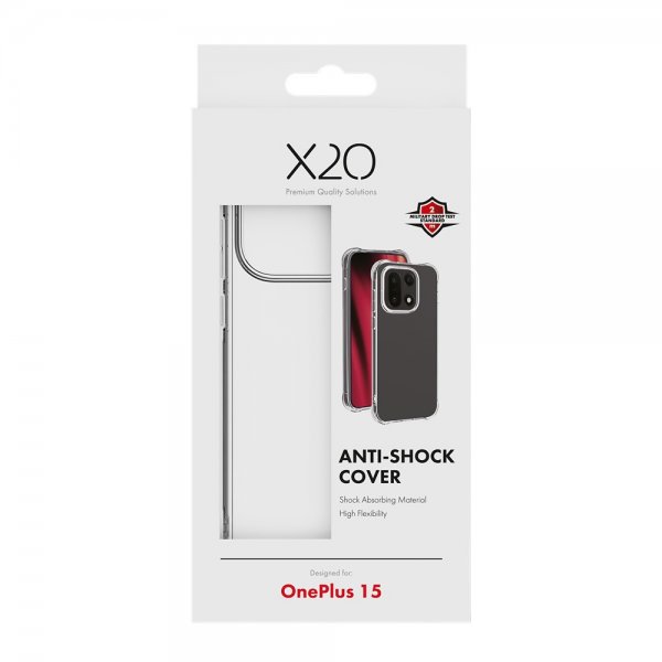 X2O OnePlus 15 Deksel Anti-Shock Transparent