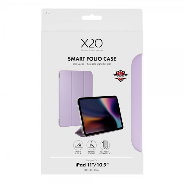 X2O iPad 10.9 (gen 10)/iPad 11 (A16) Etui Smart Folio Lilla
