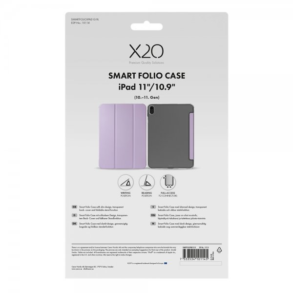 X2O iPad 10.9 (gen 10)/iPad 11 (A16) Etui Smart Folio Lilla