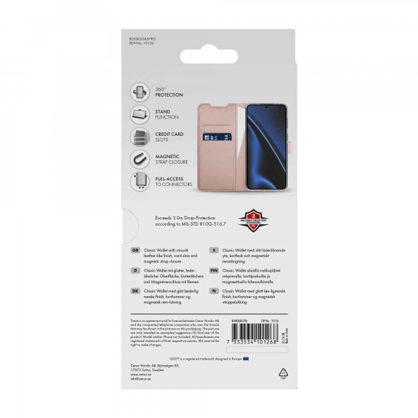 X2O Samsung Galaxy A57 Etui Classic Wallet Rosegull