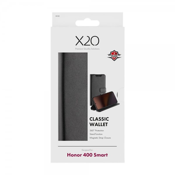 X2O Honor 400 Smart Etui Classic Wallet Svart
