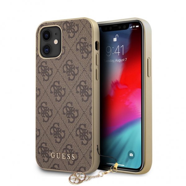 Guess iPhone 12 Mini Deksel 4G Charms Brun