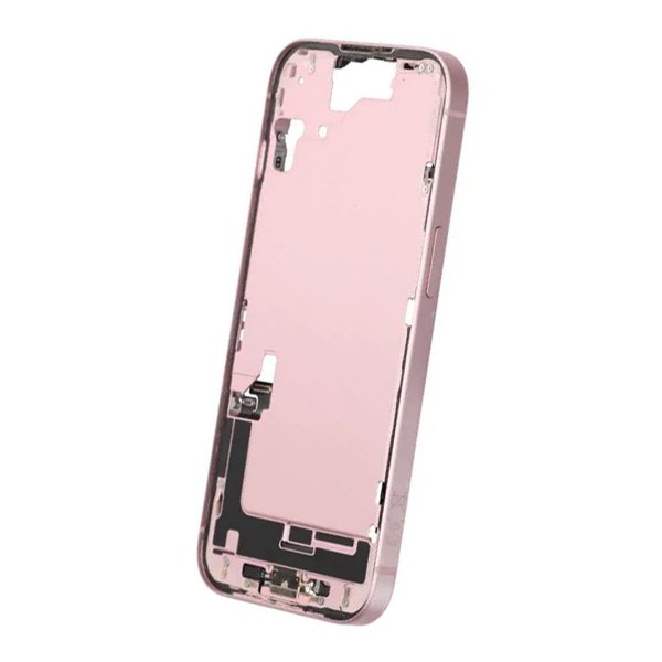 Midtramme med smådeler til iPhone 15 - rosa OEM