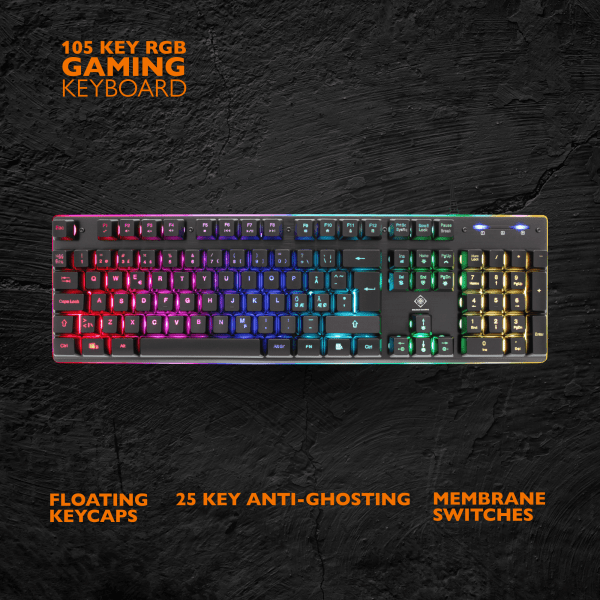 Deltaco Gaming DK220 Gaming Keyboard Membrane RGB Black