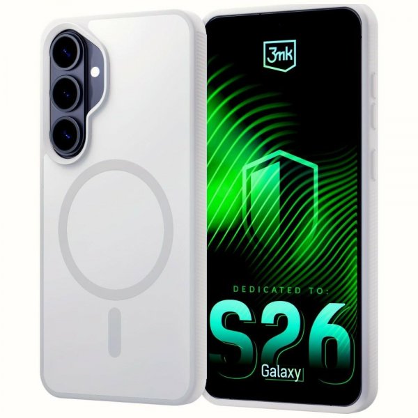 3mk Samsung Galaxy S26 Plus Deksel Smoke MagCase Hvit