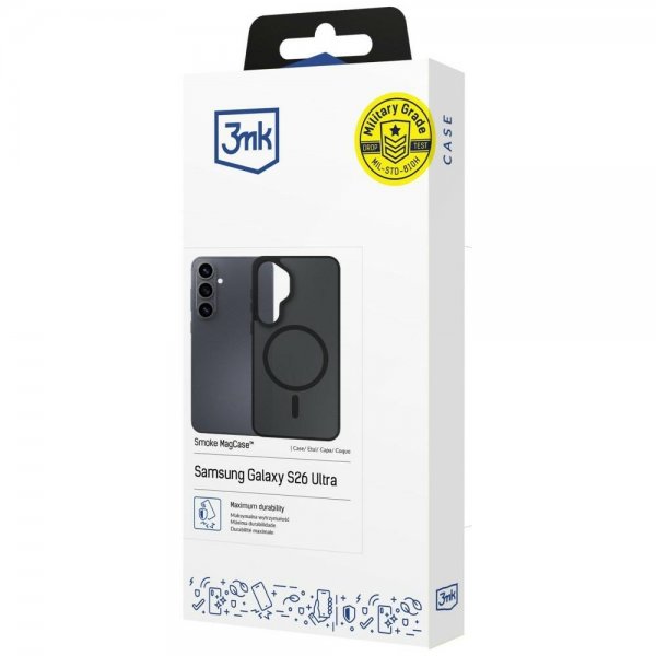 3mk Samsung Galaxy S26 Ultra Deksel Smoke MagCase Svart