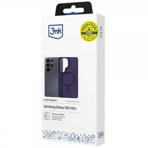 3mk Samsung Galaxy S26 Ultra Deksel Smoke MagCase Lilla