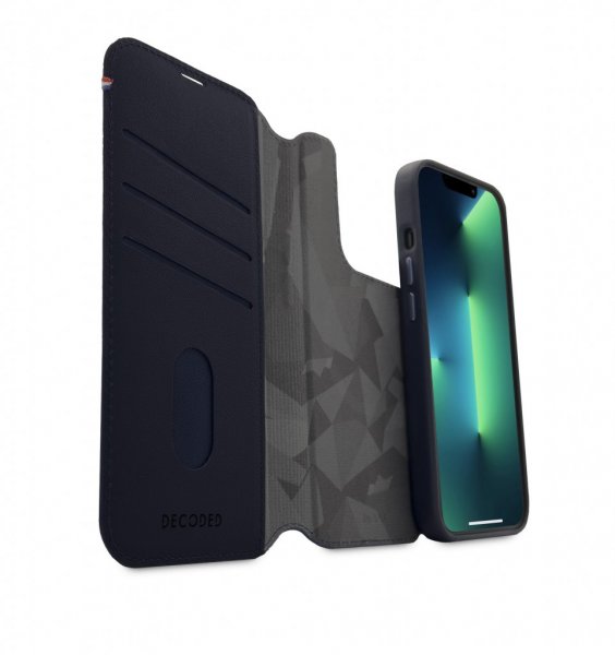 Decoded iPhone 14 Pro Etui Leather Detachable Wallet Navy