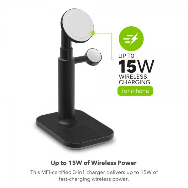Mophie Trådløs lader 3-in-1 Extendable Stand MagSafe