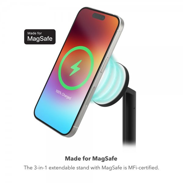 Mophie Trådløs lader 3-in-1 Extendable Stand MagSafe
