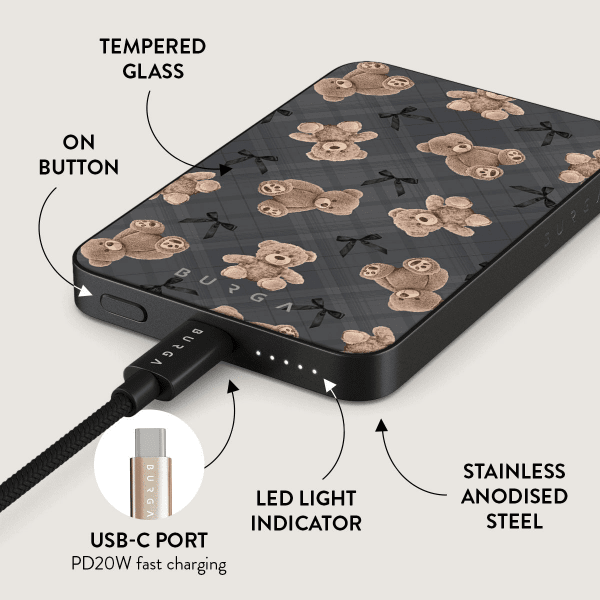 Burga Powerbank MagSafe 5000 mAh BFF Grå
