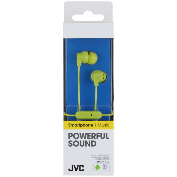 JVC Hodetelefoner FR15 In-Ear Remote Mic Grønn