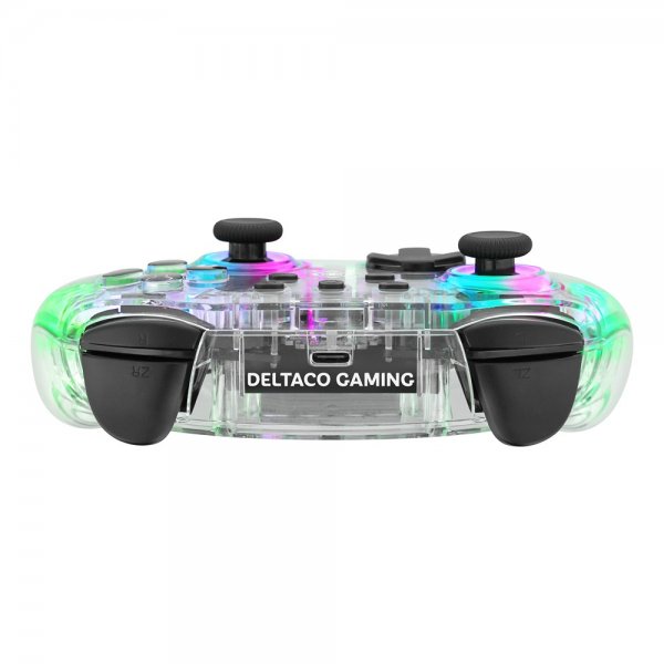 Deltaco Gaming Transparent Wireless Controller for Switch with RGB