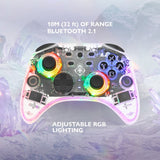 Deltaco Gaming Transparent Wireless Controller for Switch with RGB
