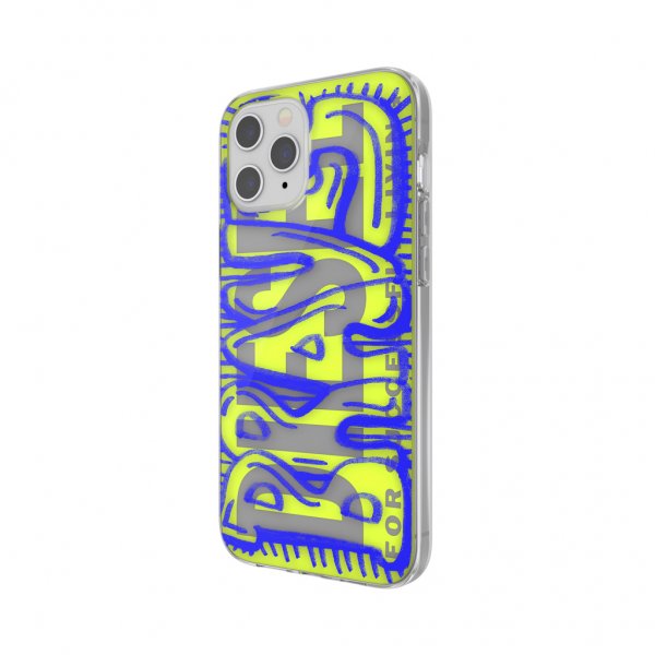 Diesel iPhone 12 Pro Max Deksel Snap Case Clear AOP Blue/Neon Lime