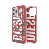 Diesel iPhone 12 Pro Max Deksel Snap Case Clear AOP Red/Grey