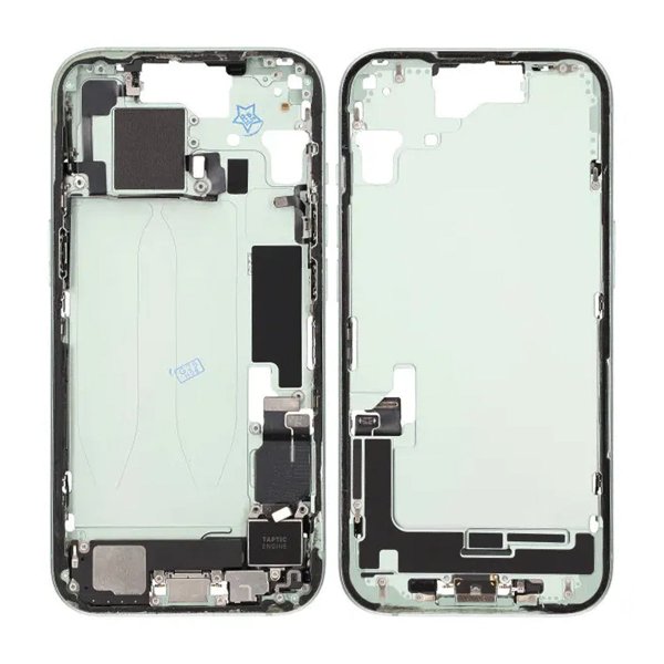 Midtre ramme med smådeler for iPhone 15 - Grønn OEM