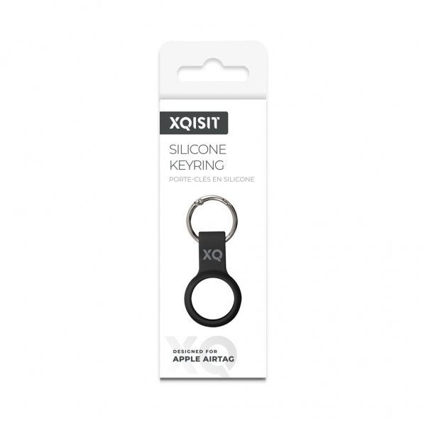 Xqisit AirTag Holder Silicone Case Svart