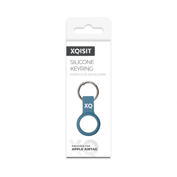 Xqisit AirTag Holder Silicone Case Blå