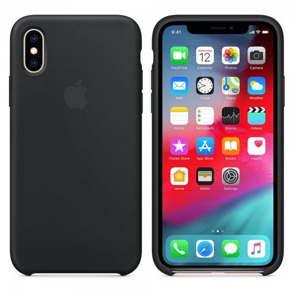 Apple Original iPhone X/Xs Deksel Silikoni Case Svart