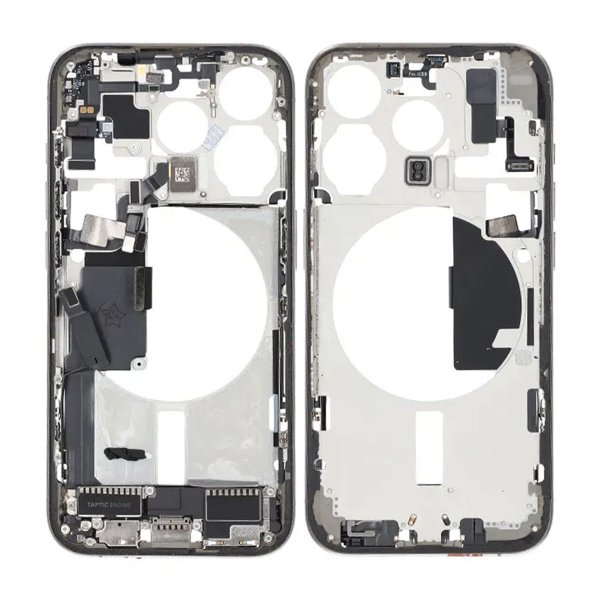 Midtramme med smådeler for iPhone 15 Pro - Naturlig Titan OEM
