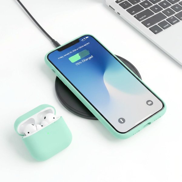Rvelon iPhone 12/iPhone 12 Pro Deksel Silikon Grønn