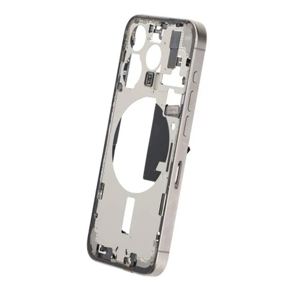 Midtramme med smådeler for iPhone 15 Pro - Naturlig Titan OEM