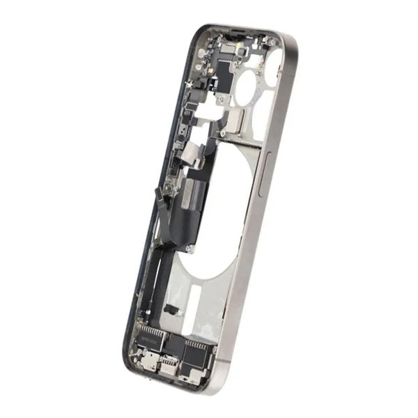 Midtramme med smådeler for iPhone 15 Pro - Naturlig Titan OEM