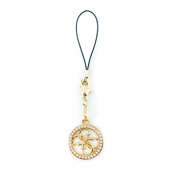 Guess 4G Metal Charm Rhinestones Gulll