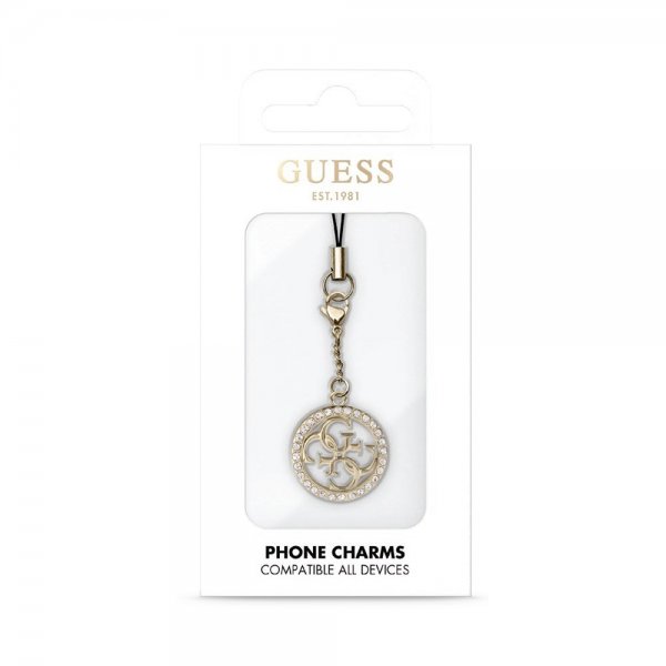 Guess 4G Metal Charm Rhinestones Gulll