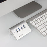 Satechi USB 3.0 Hubb av AirSkin 4 portar Sølv