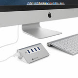 Satechi USB 3.0 Hubb av AirSkin 4 portar Sølv