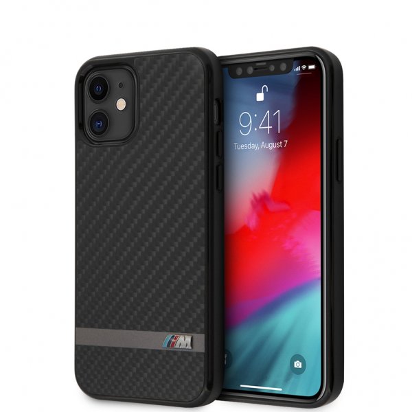 BMW iPhone 12 Mini Deksel Carbon & Alu Svart