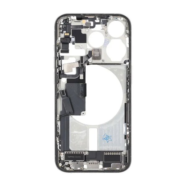 Midtramme med smådeler til iPhone 15 Pro - hvit titan OEM