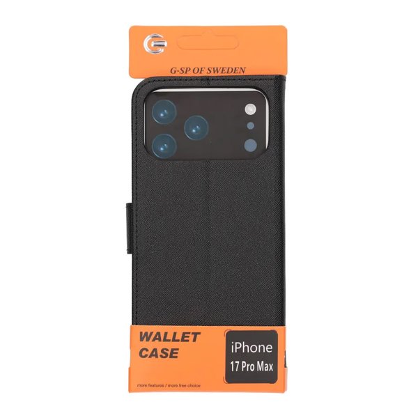 iPhone 17 Pro Max Etui med Kortlomme stativfunksjon Svart