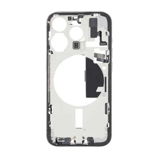 Midtramme med smådeler til iPhone 15 Pro - hvit titan OEM